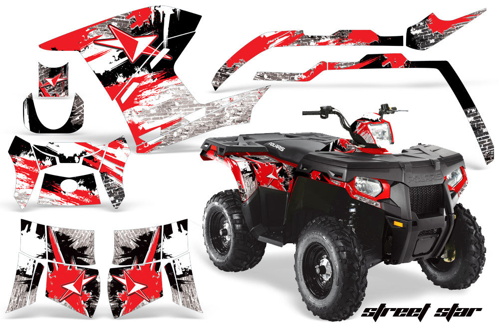 2006 Polaris Sportsman 500 H.O. RED ATV Decal Kit 4x4 Right Side | 4x4 | Right 2006 Polaris Sportsman 500 H.O. RED ATV Decal Kit 4x4 Right Side | 4x4 | Right