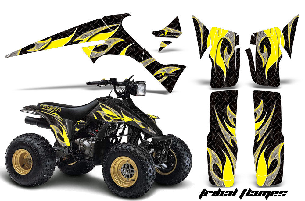 Tribal Flames - Black Background Yellow Design