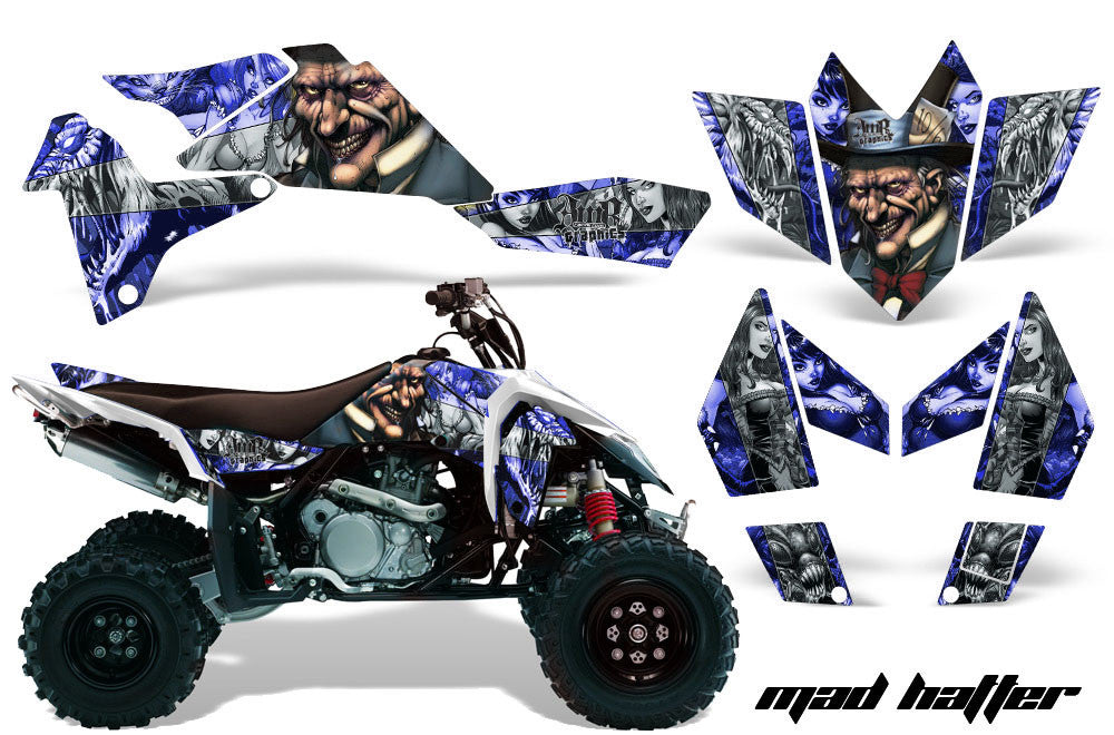 Mad Hatter - Blue Background White Design