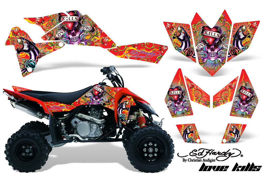 Love Kills in Red Background