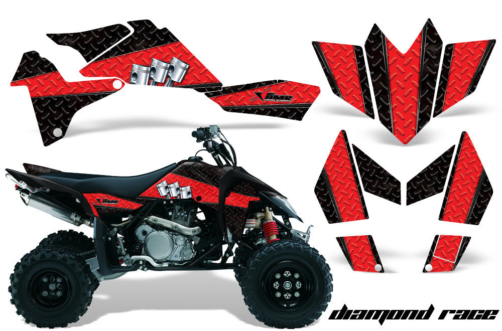 Diamond Race - Black Background Red Design