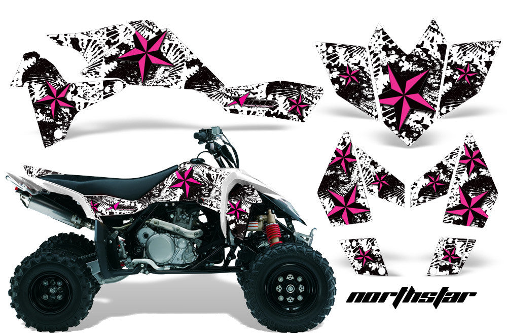 North Star White Background Pink Star