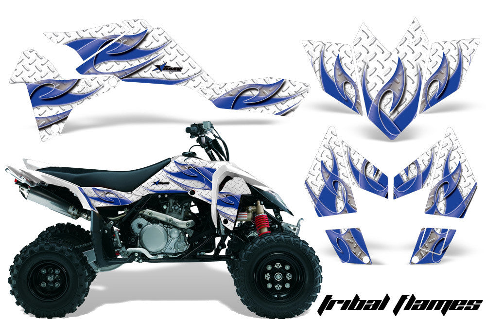 Tribal Flame - White Background Blue Design