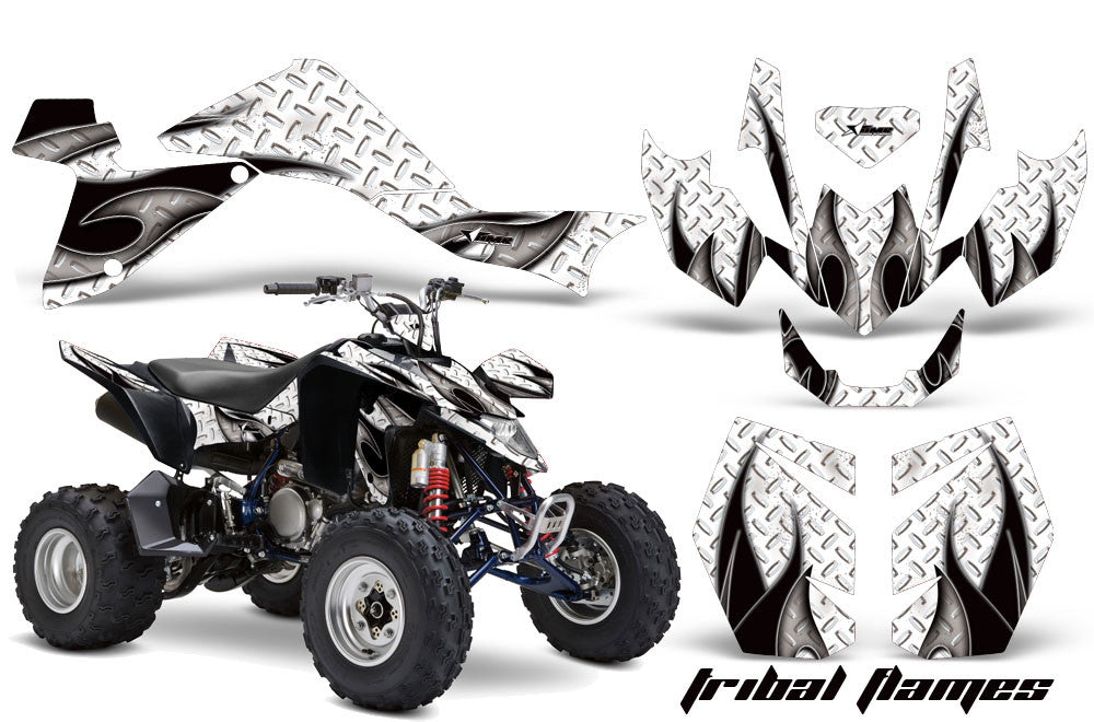 Tribal Flames - White Background Black Design