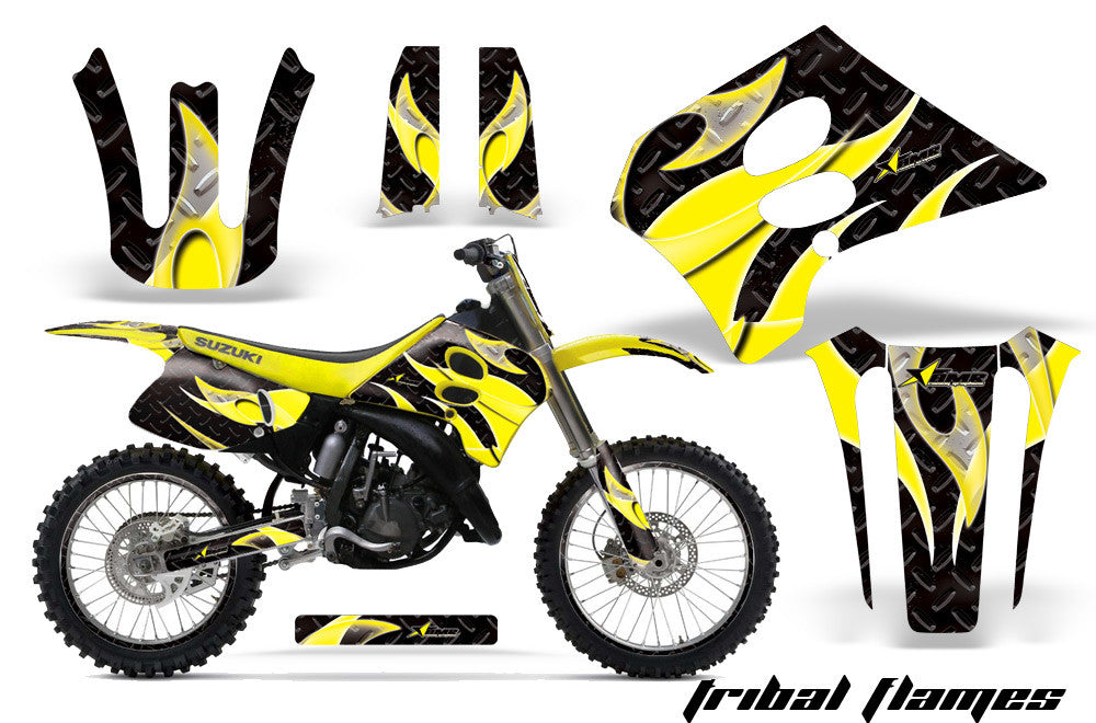 Tribal Flames - Black Background Yellow Design