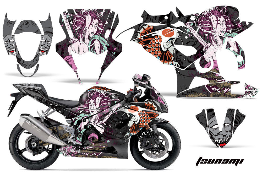 Tsunami in Black Background