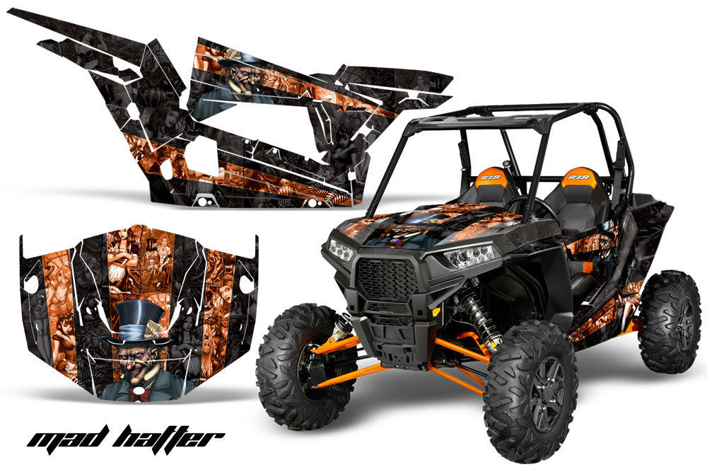 Mad Hatter - Black Background, Orange Design