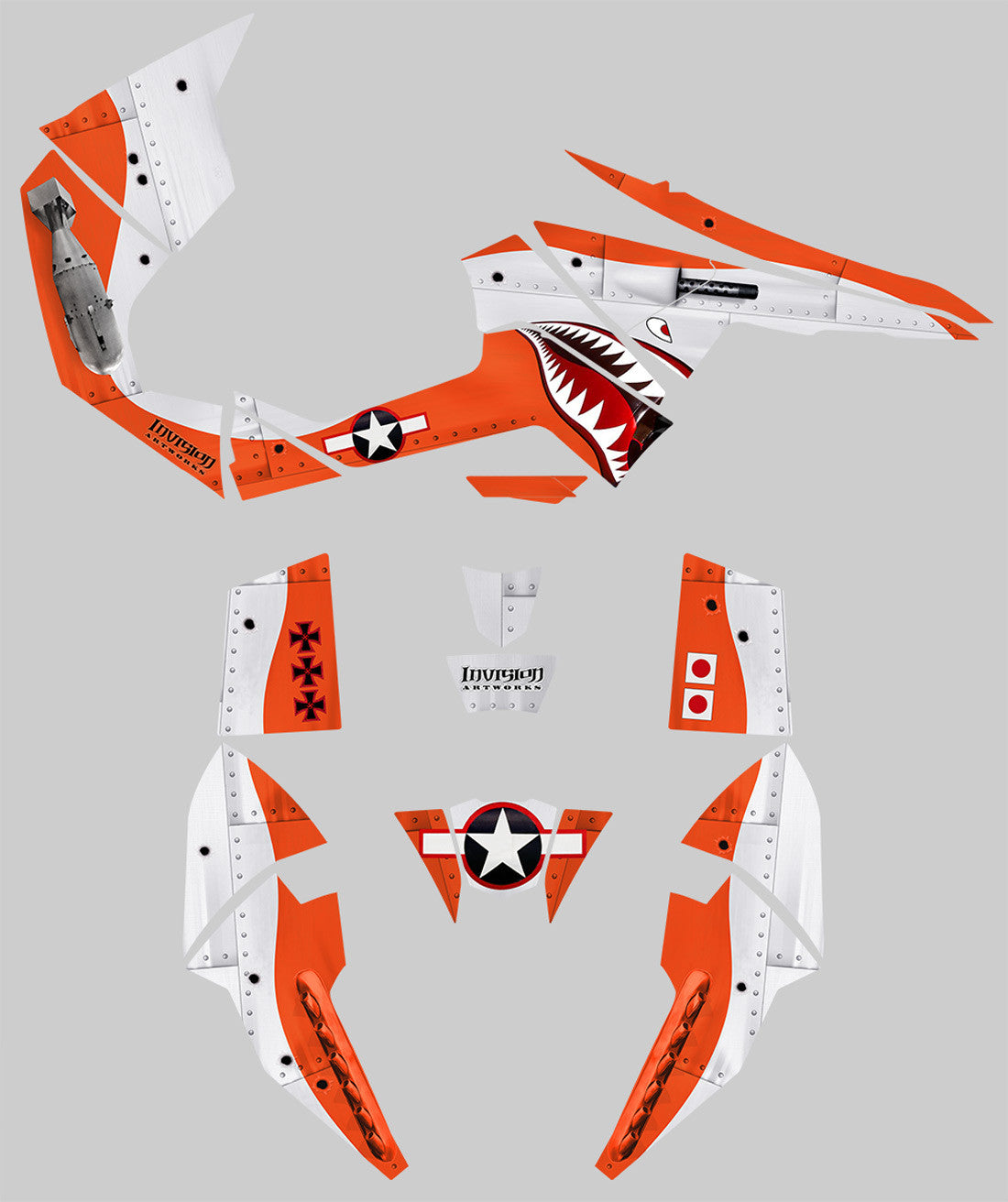 War Machine - Orange Background, White Design