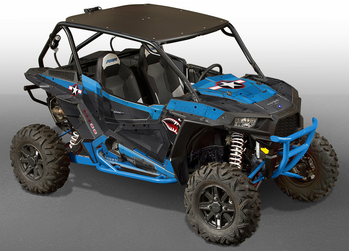 War Machine - Voodoo Blue Background, Black Design