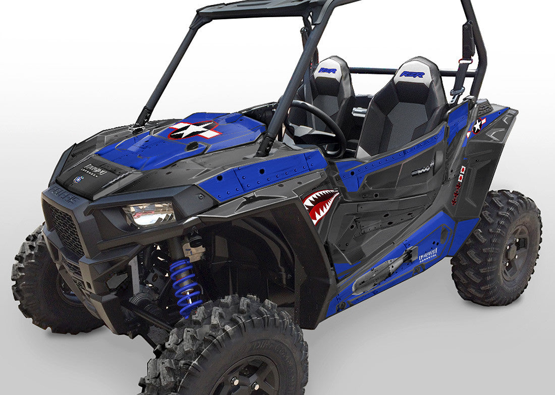 War Machine - Blue Background Black Design