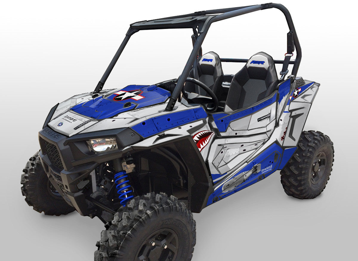 War Machine - Blue Background Silver Design