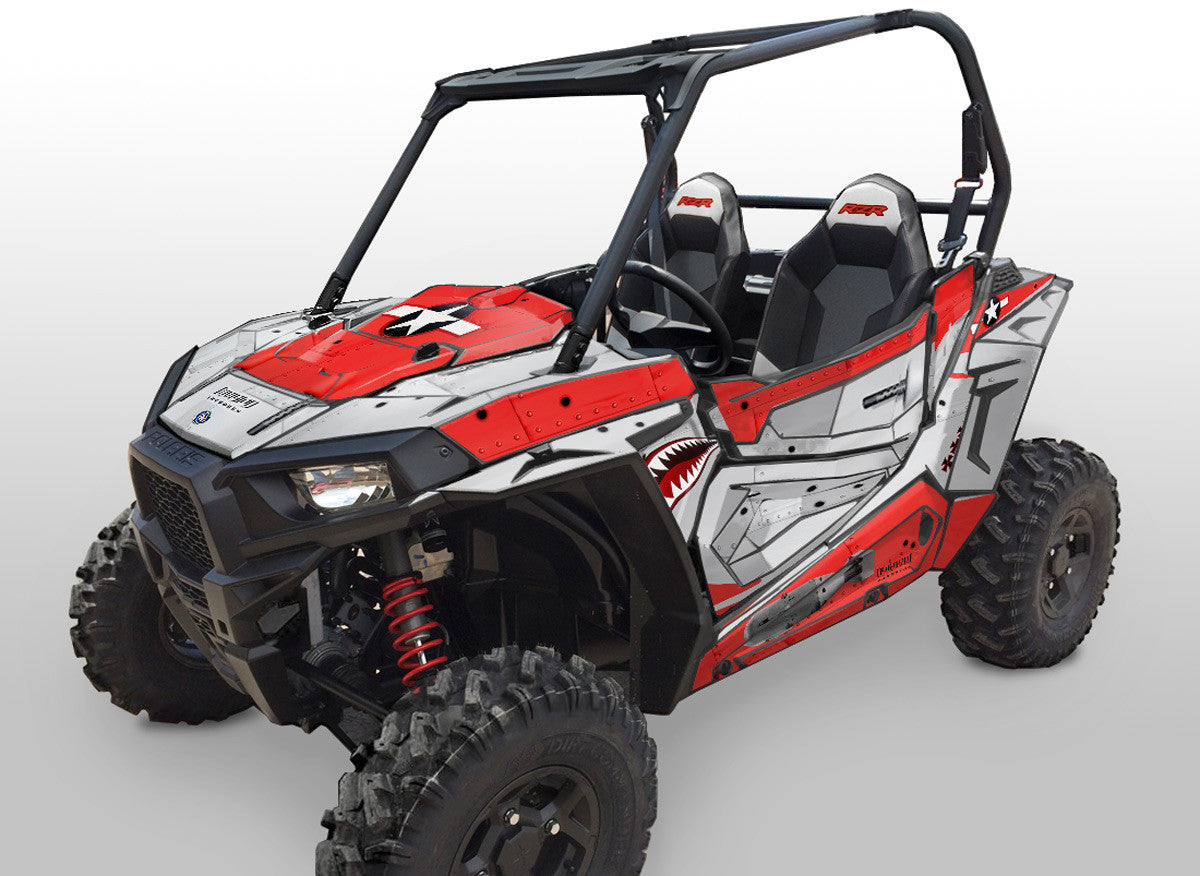 War Machine - Red Background Silver Design