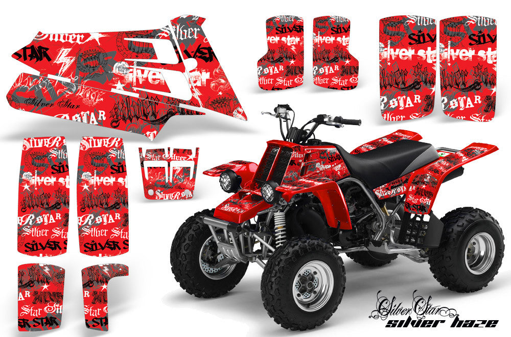 Silver Haze - Red Background, Black Design