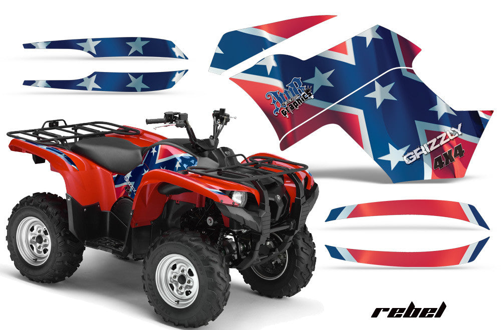 Custom Color Yamaha Grizzly 700 4x4 Edition ATV Tank Decal Sticker Kit – Brown OEM Style