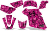 Skulls & Butterflies - Pink Background Black Design