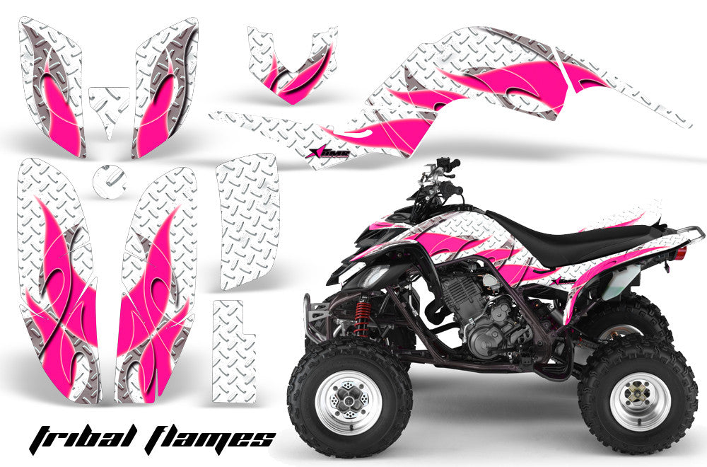 Tribal Flames - White Background Pink Design