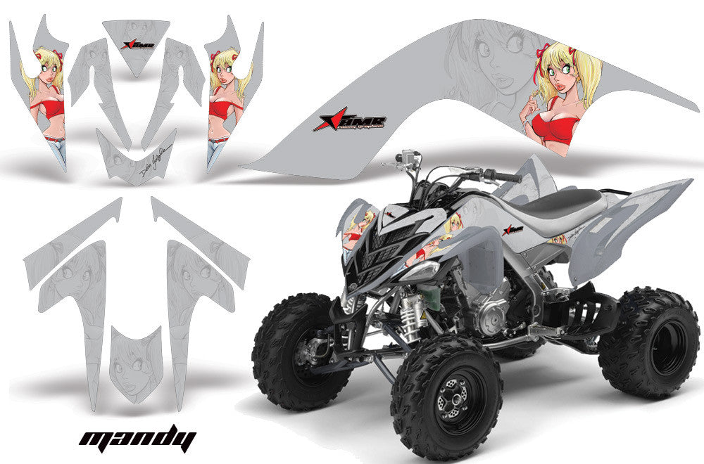 Mandy - Silver Background Red Design