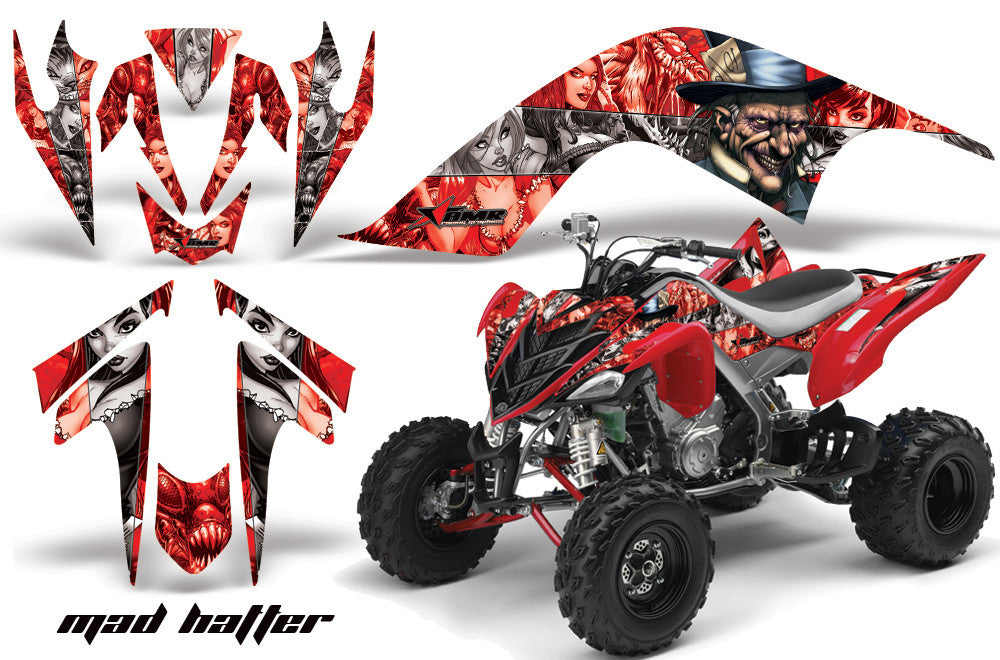 Mad Hatter - Red Background Silver Design