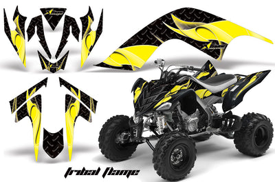 Tribal Flames - Black Background Yellow Design