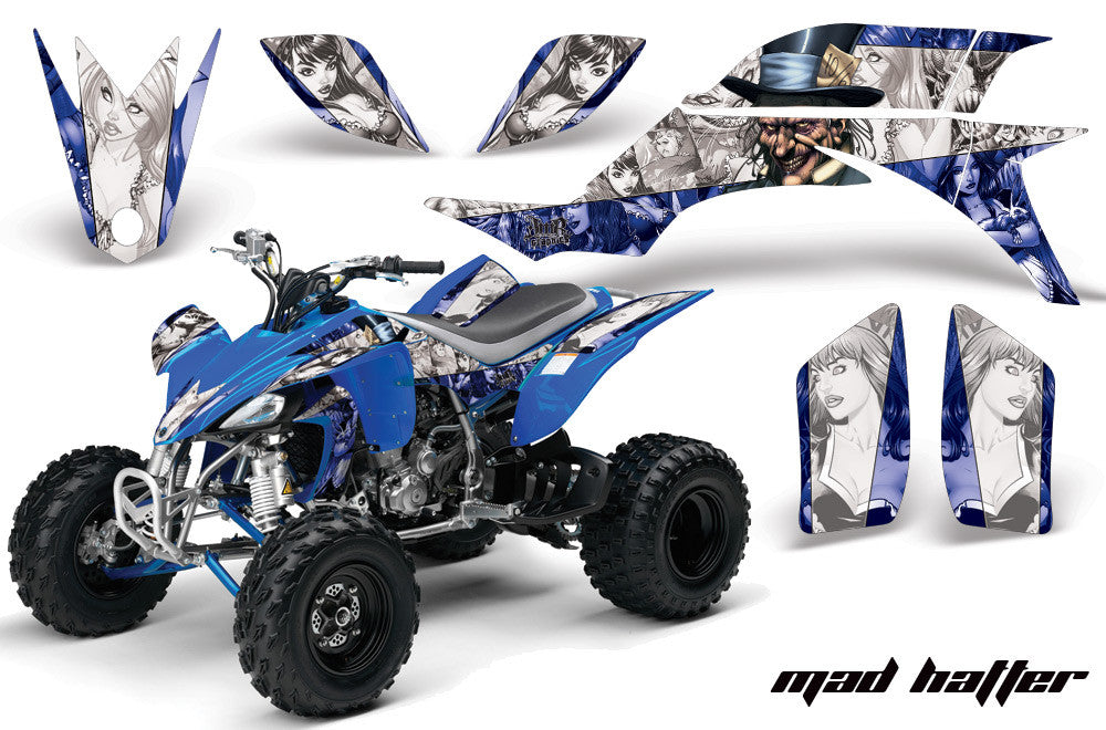 Mad Hatter - Blue Background White Design