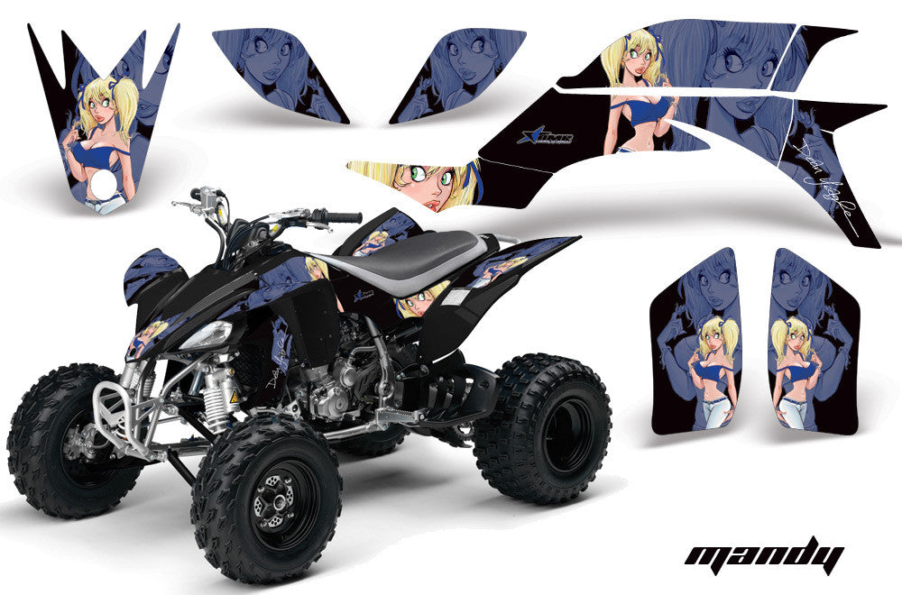 Mandy - Black Background Blue Design