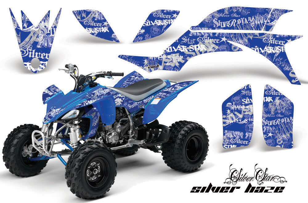 Silver Haze - Blue Background White Design