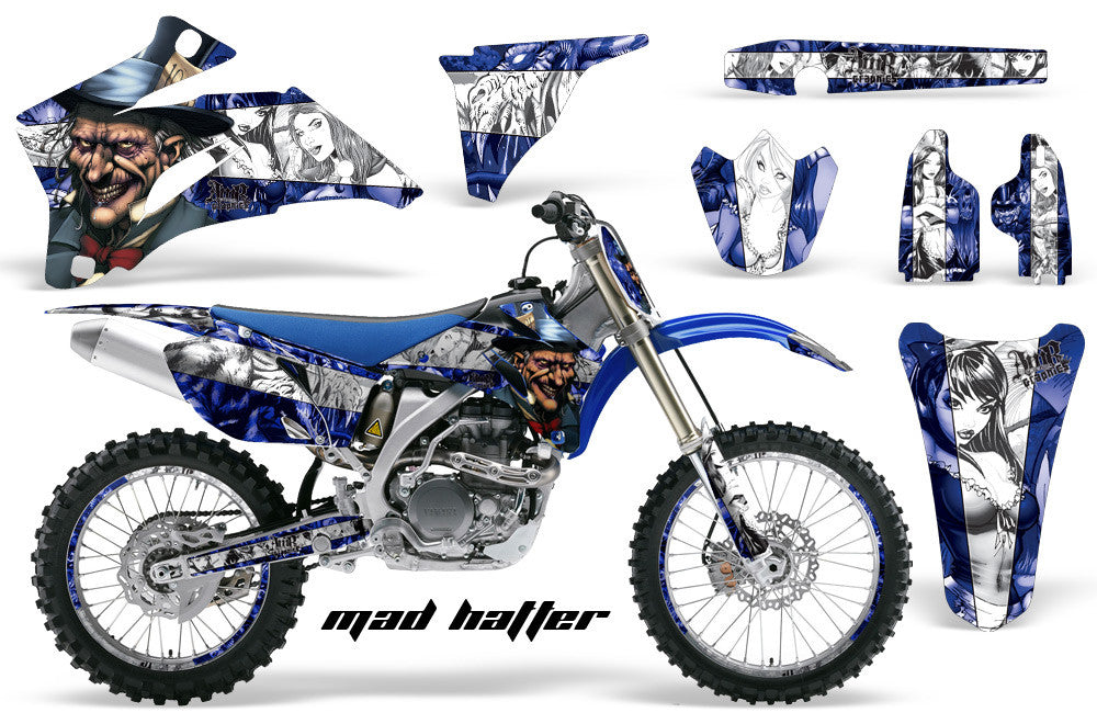 Mad Hatter - Blue Background White Design