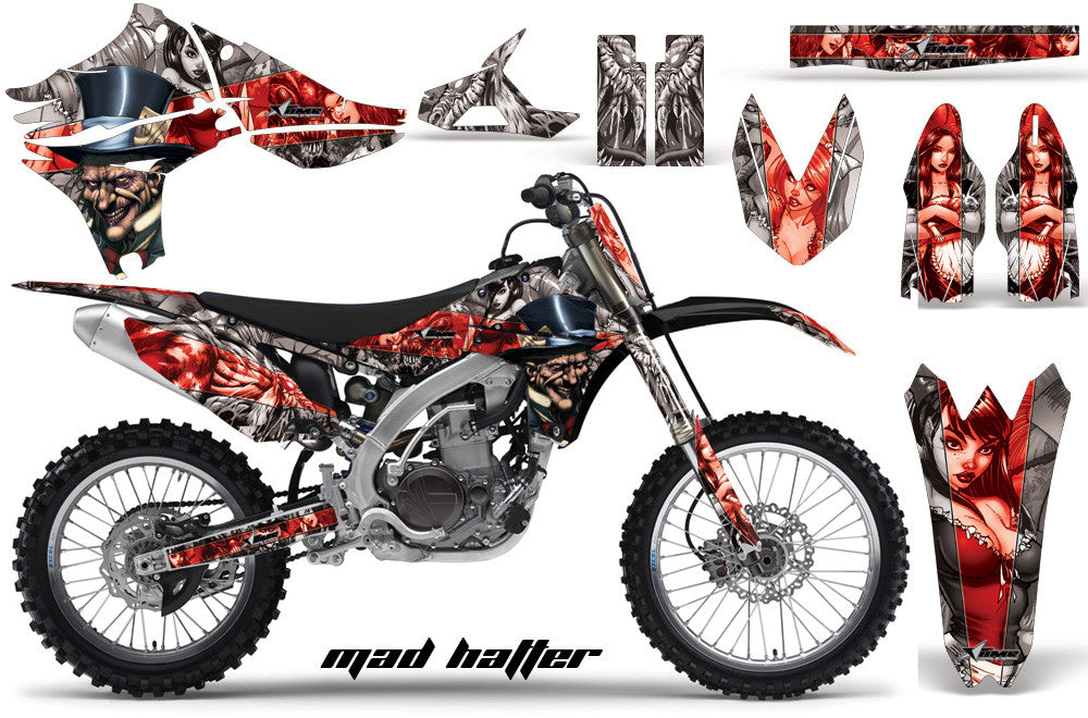 Mad Hatter - Silver Background Red Design