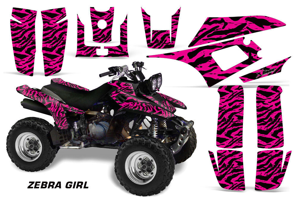 Zebra Girl - Pink Background Black Design