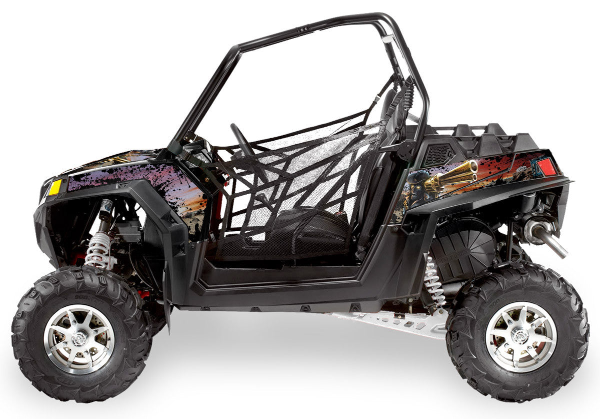 Zombie Outlaw Splatter - Black Background - Side