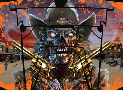 Zombie Outlaw Splatter - Orange Background