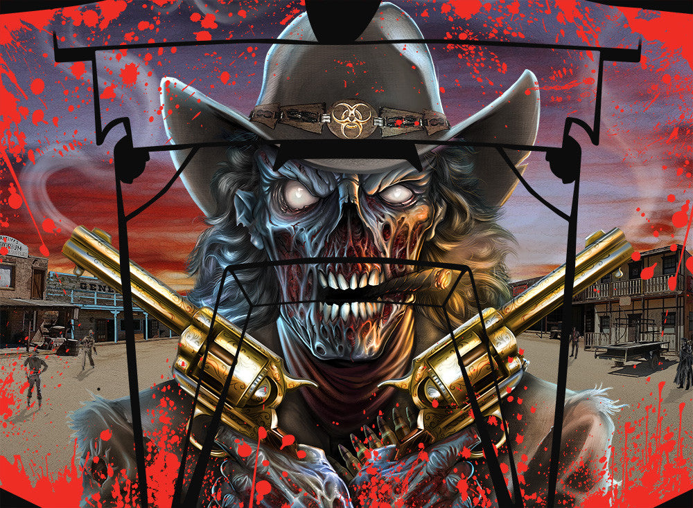 Zombie Outlaw Splatter - Red Background