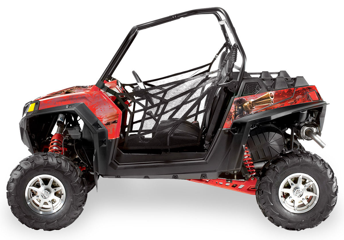 Zombie Outlaw Splatter - Red Background - Side