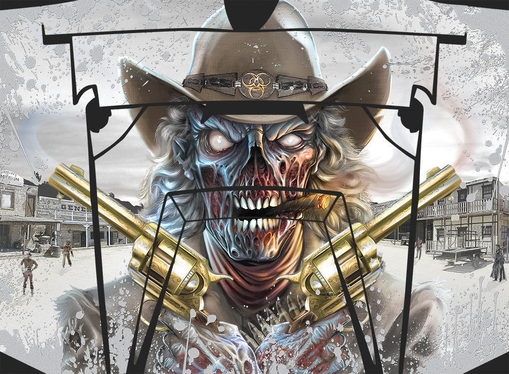 Zombie Outlaw Splatter - Silver Background