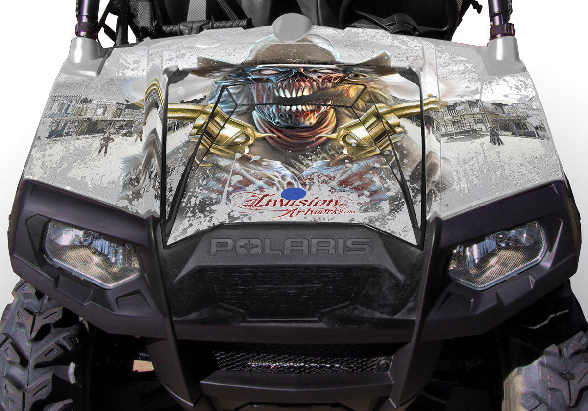 Zombie Outlaw Splatter - Silver Background - Hood